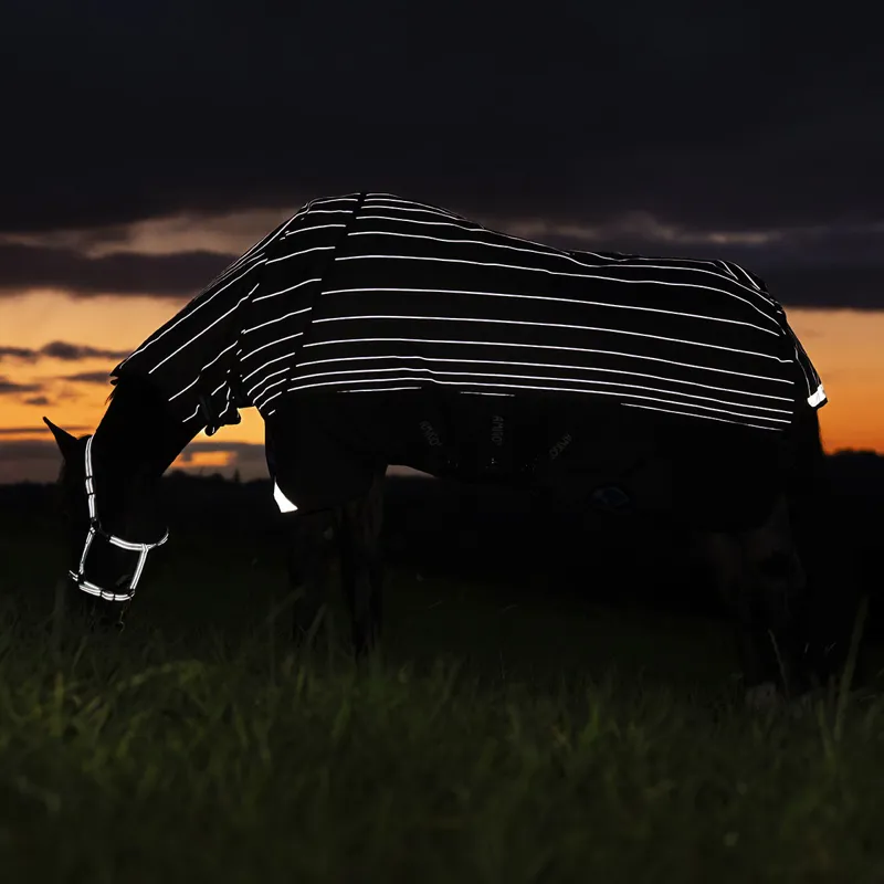 Amigo 1200D FieldSafe Reflectech Plus 0g Turnout Rug - Black/Reflective-3