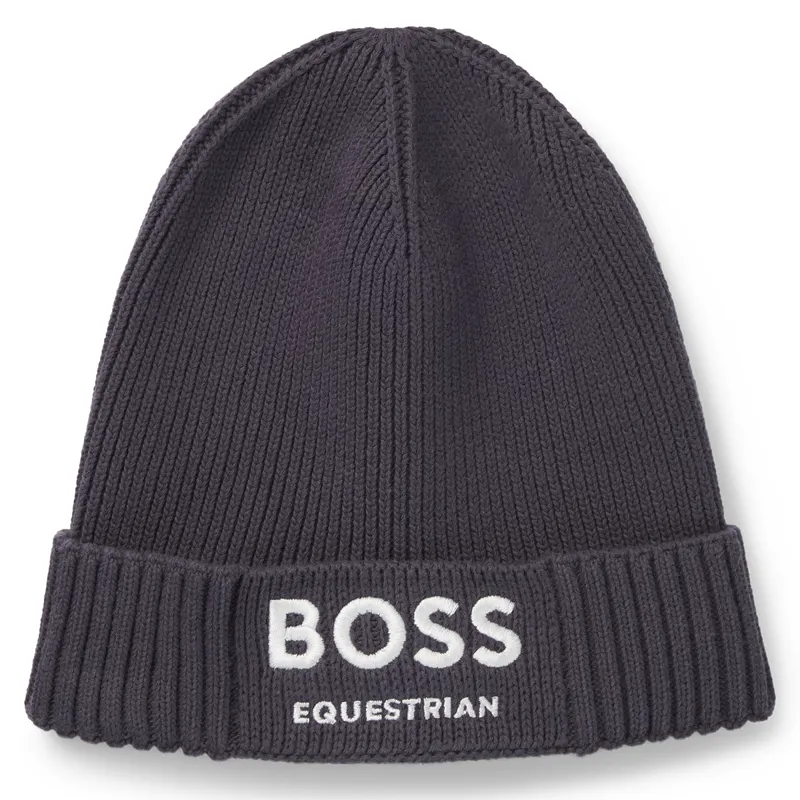 BOSS Equestrian Fisher Beanie Hat - Dark Grey 