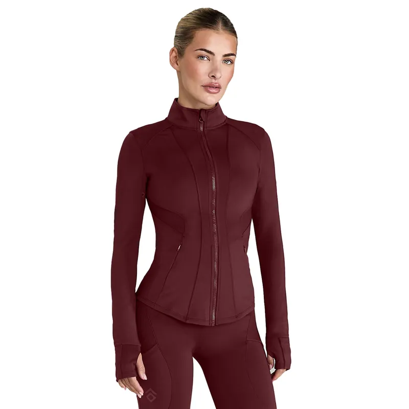 Aztec Diamond Fitted Womens Jacket - Cherry