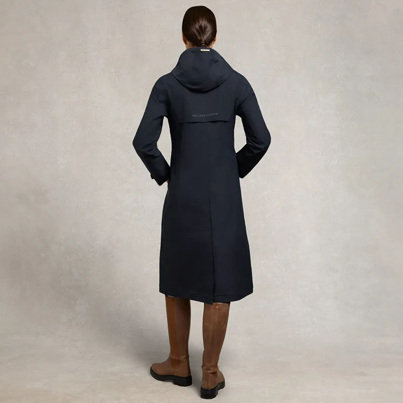 Holland Cooper Folgate Womens Long Waterproof Rain Coat - Ink Navy-8