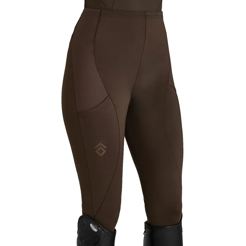Aztec Diamond Core Full Grip Ladies Riding Leggings - Mocha