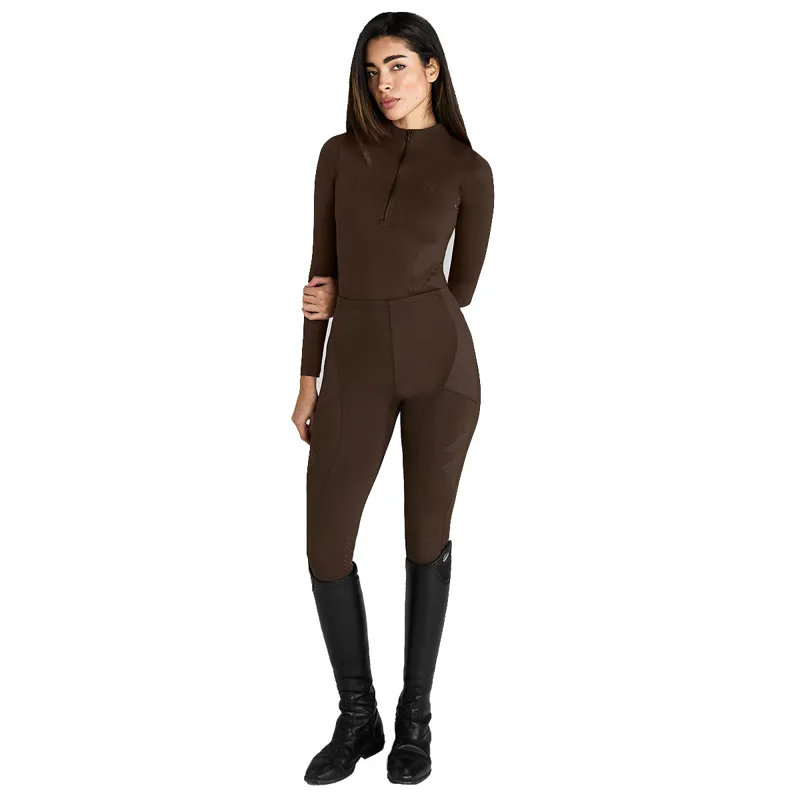 Aztec Diamond Core Full Grip Ladies Riding Leggings - Mocha-5