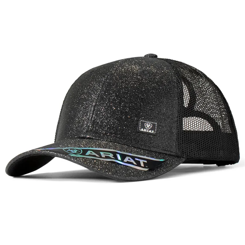 Ariat Messy Bun Glitter Ladies Cap - Black