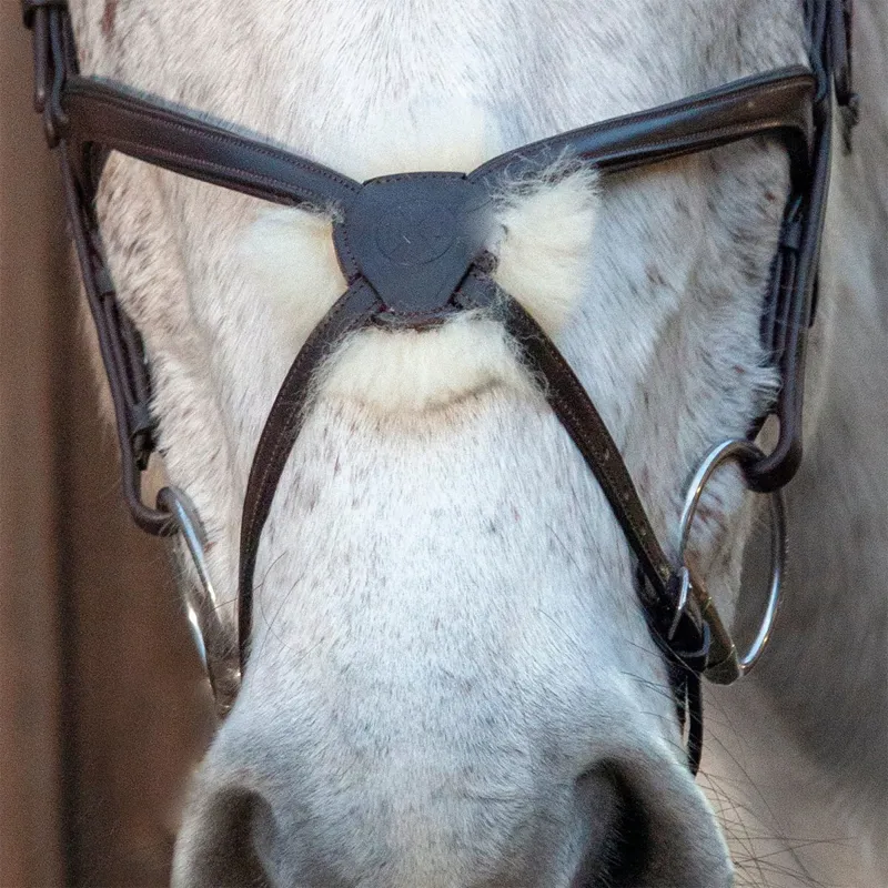 Henry James Sheepskin Grackle Noseband - Havana Brown-2