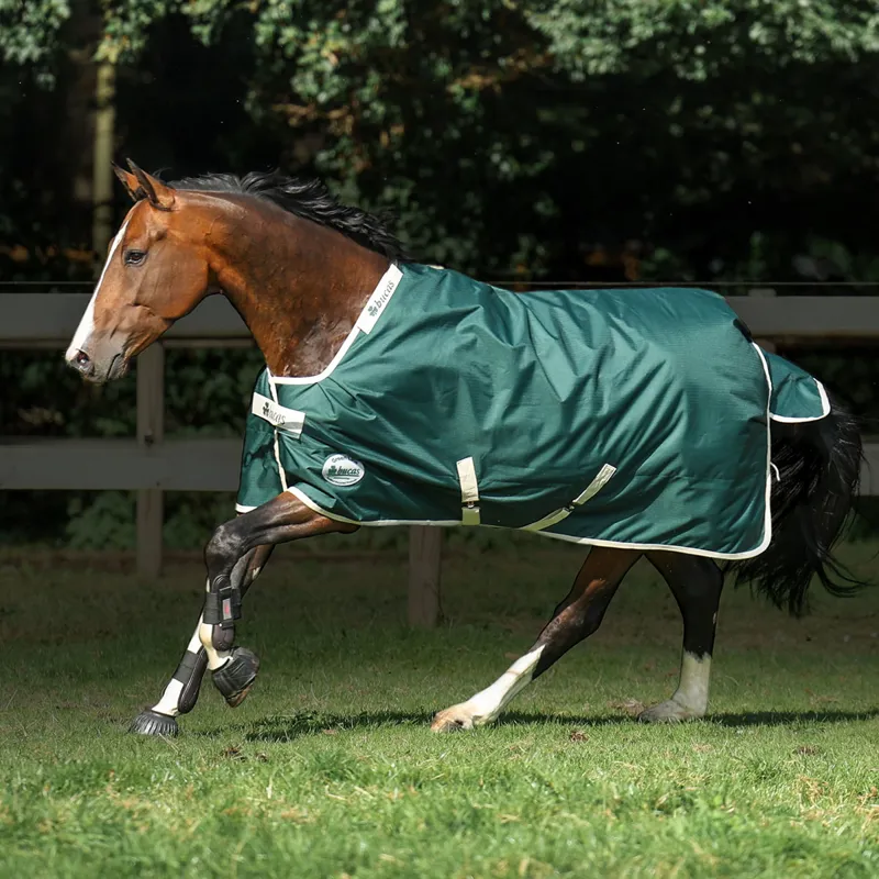 Bucas Greenline 300g Standard Neck Turnout Rug - Green/Cream-10