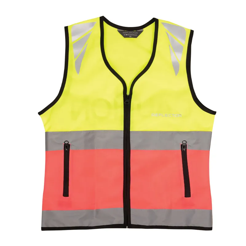 Hy Equestrian Reflector Two Tone Adults Warning Tabard  - Yellow/Pink