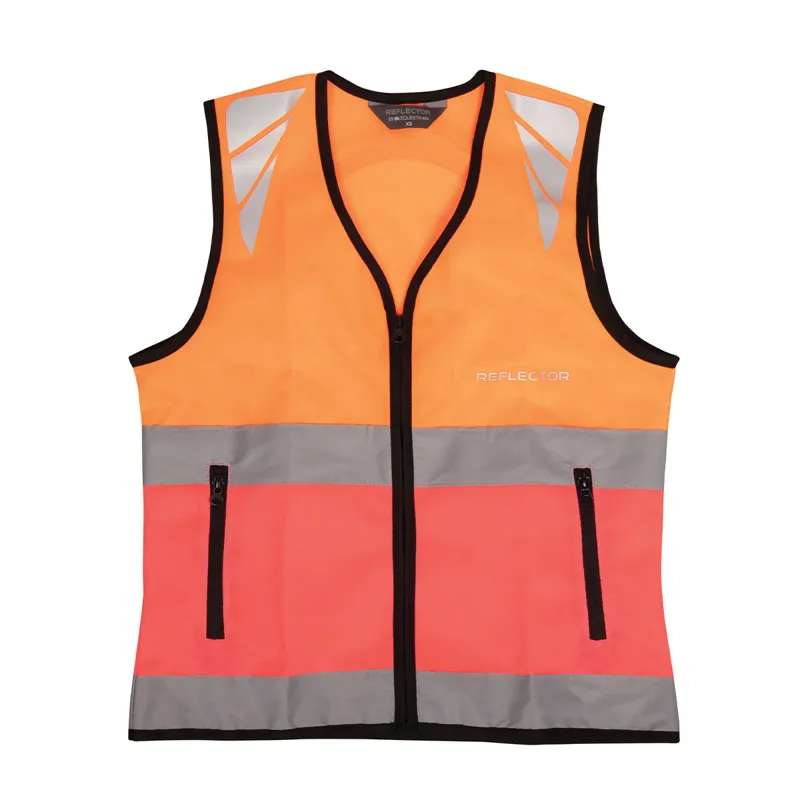 Hy Equestrian Reflector Two Tone Adults Warning Tabard  - Orange/Pink
