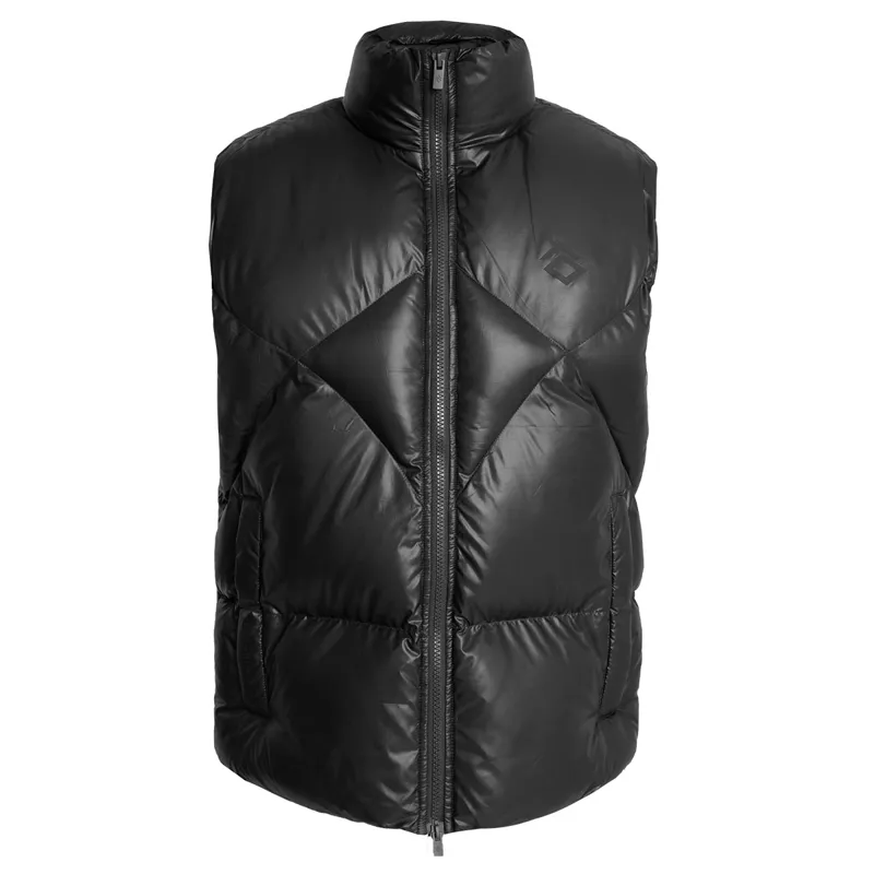 Aztec Diamond Heavy Quilted Womens Gilet - Black-9