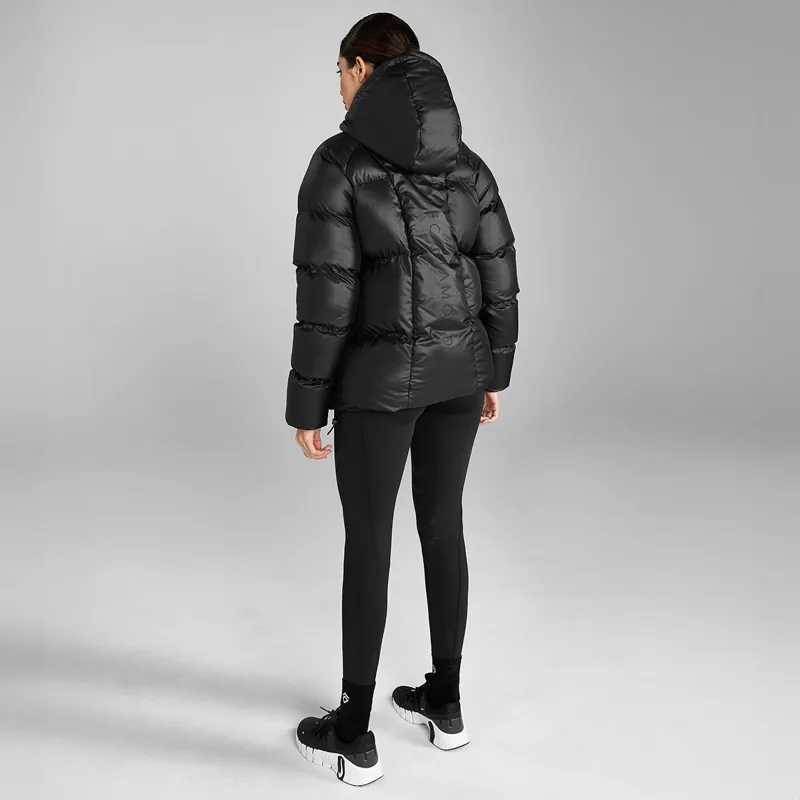 Aztec Diamond Womens Heavy Quilted Puffer Coat - Black-5