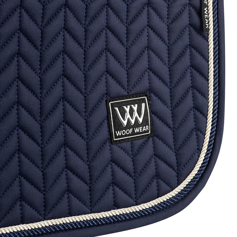 Woof Wear Herringbone Dressage Saddlecloth - Navy-1