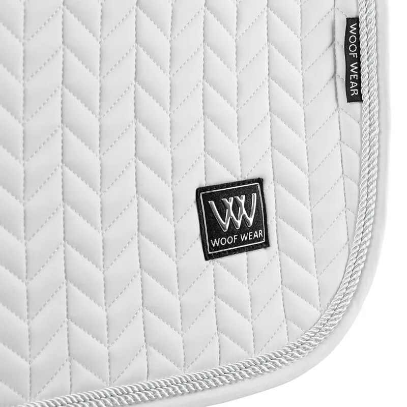 Woof Wear Herringbone Close Contact Saddlecloth - White-1
