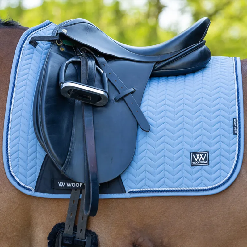 Woof Wear Herringbone Dressage Saddlecloth - Steel-2