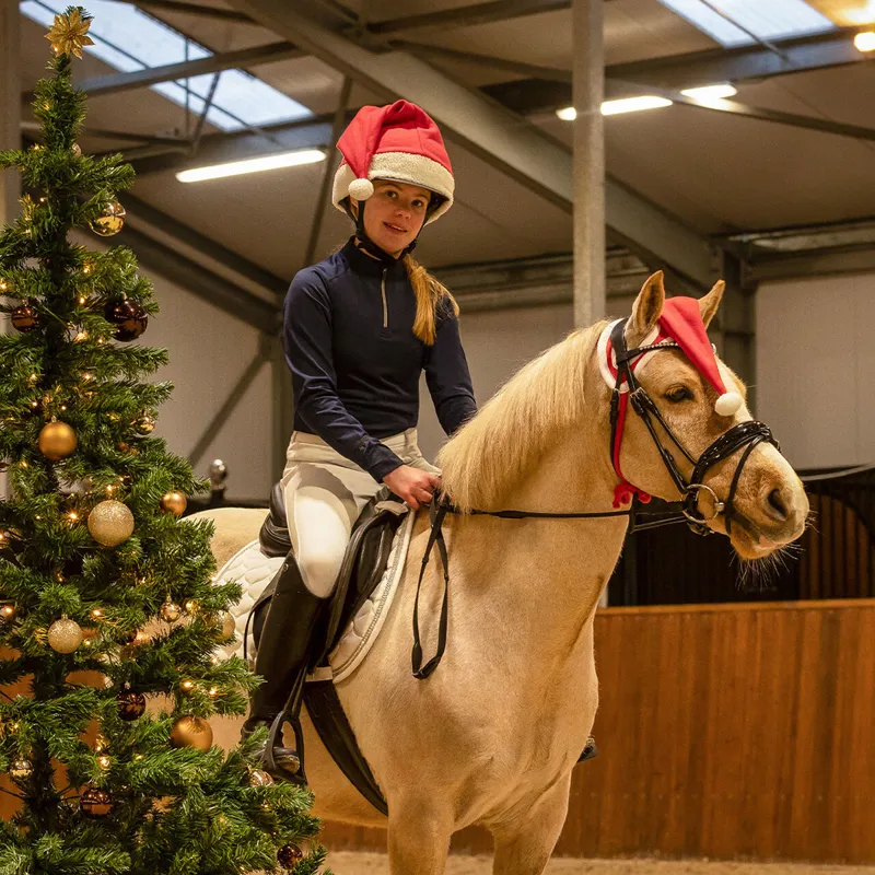 QHP Christmas Horse Hat - Red-1