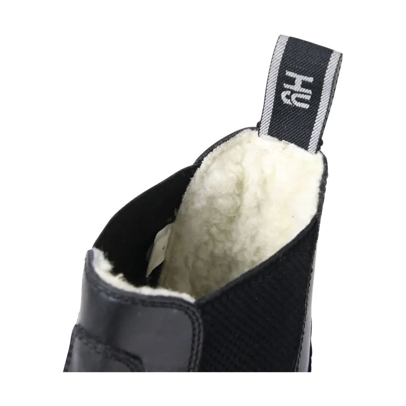 Hy Equestrian Fleece Lined Wax Leather Adults Jodhpur Boots - Black-3