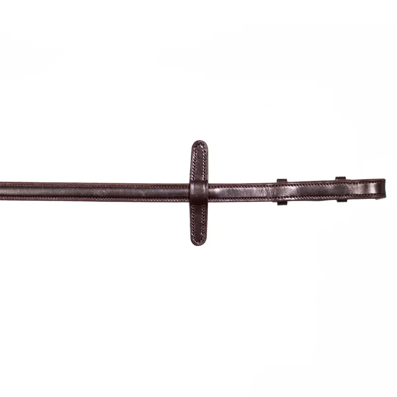Henry James Small Pimple Hybrid Reins with Stoppers - Havana Brown-4