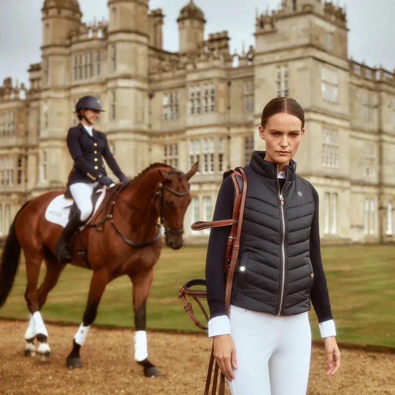 Holland Cooper Hybrid Womens Equestrian Gilet - Ink Navy-3