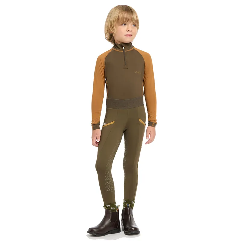 LeMieux Mini Junior Pull On Full Grip Riding Tights - Alpine-5