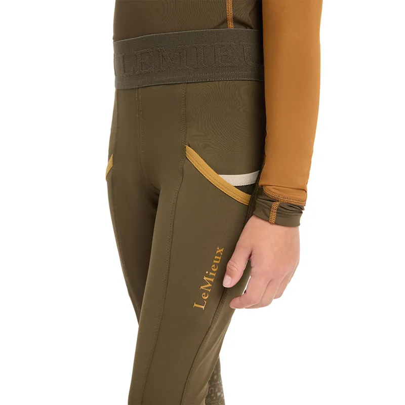 LeMieux Mini Junior Pull On Full Grip Riding Tights - Alpine-4