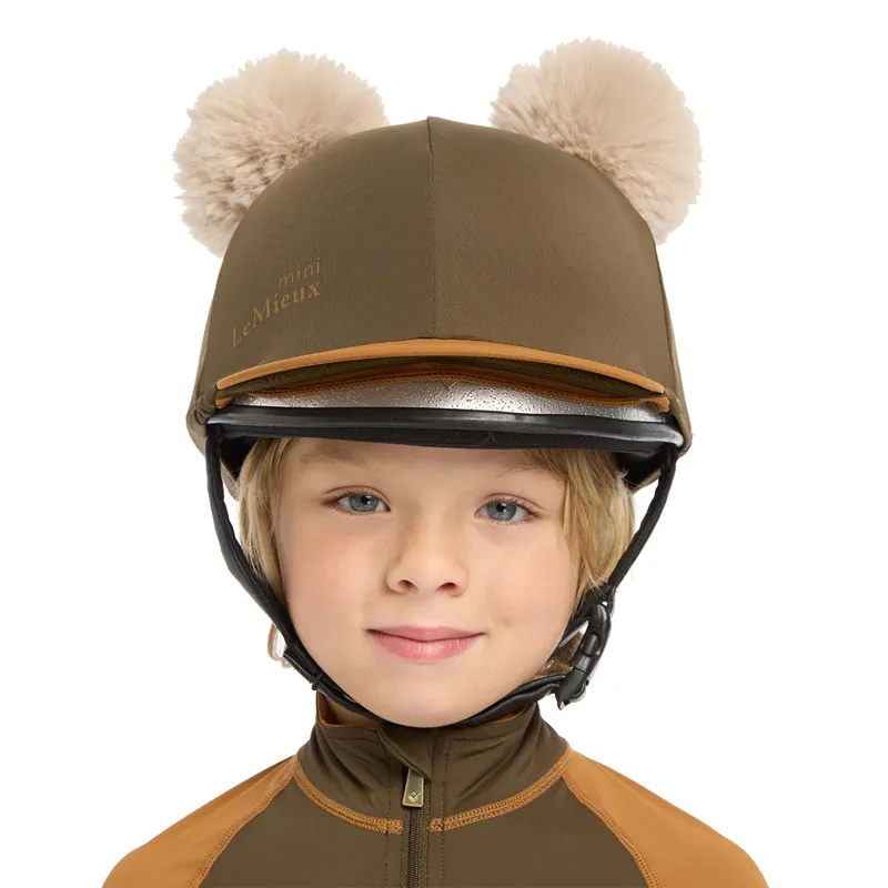 LeMieux Mini Junior Double Pom Hat Silk - Alpine-4