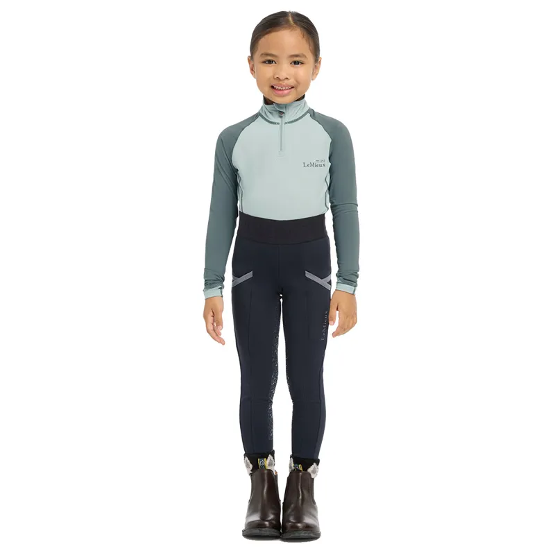LeMieux Mini Junior Pull On Full Grip Riding Tights - Navy-1