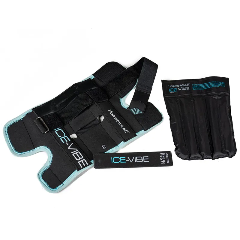 Horseware Ice-Vibe Knee Wraps - Black/Aqua-1