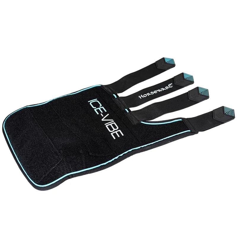 Horseware Ice-Vibe Leg Wraps - Black/Aqua-3