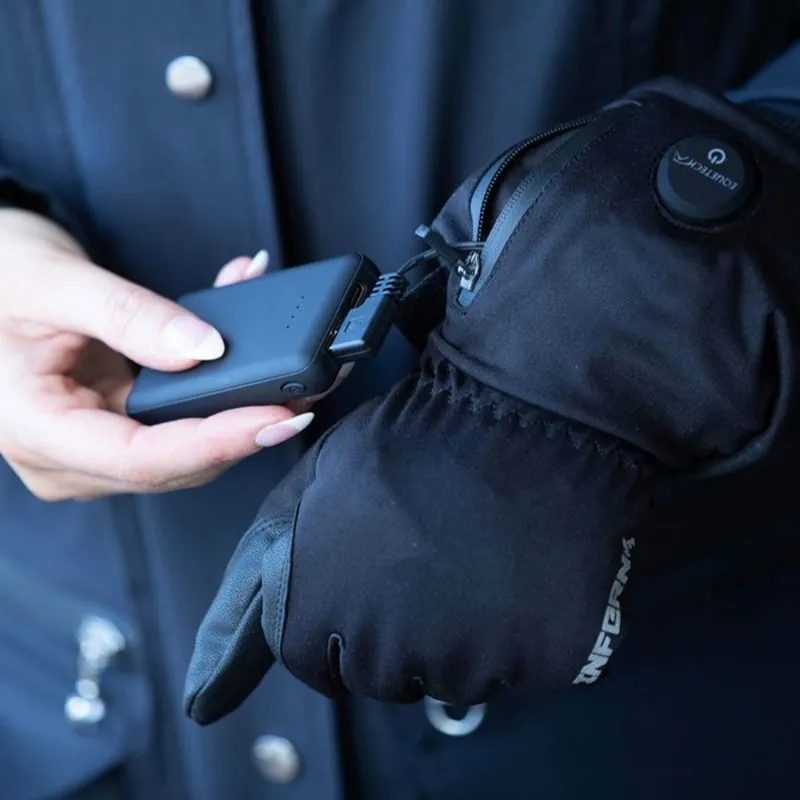Equetech Inferno Waterproof Heated Riding Gloves - Black-1