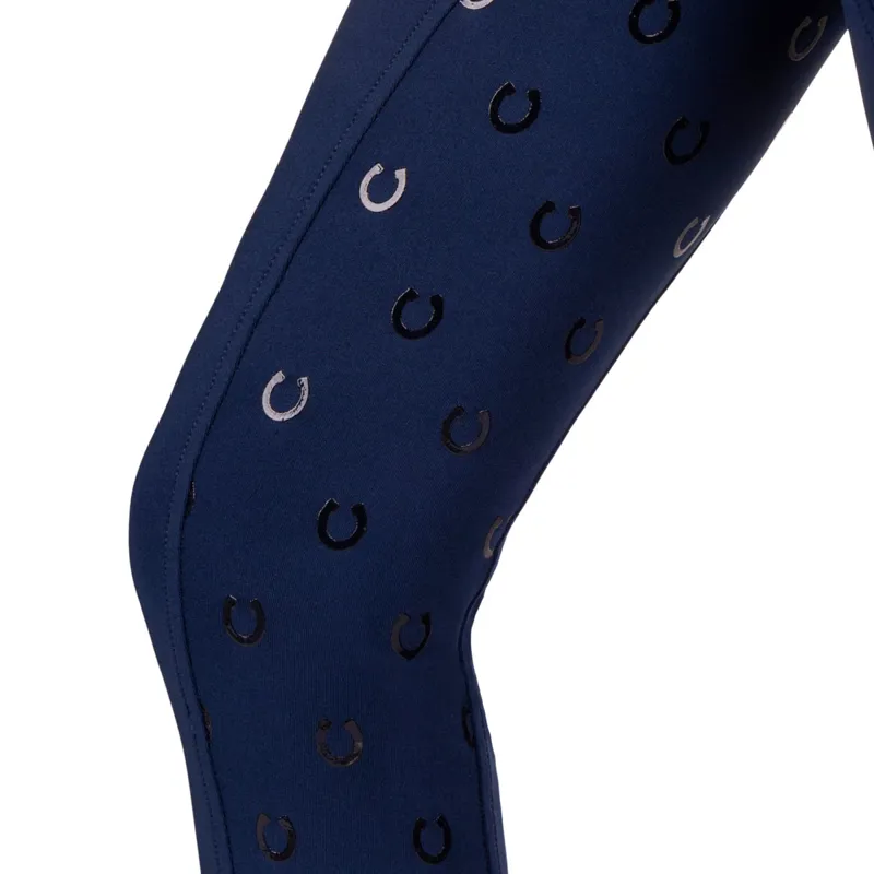 QHP Jaily Full Grip Junior Riding Tights - Evening Blue-6