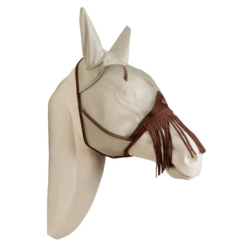 Kentucky Classic Fly Mask with Ears and Nose Tassels - Silver-2