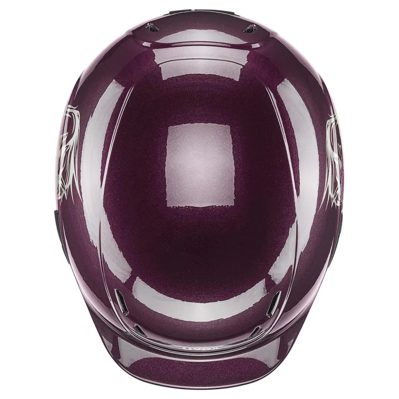 Uvex Kidoxx Dekor Riding Hat - Flower Pony/Shiny Burgundy-3