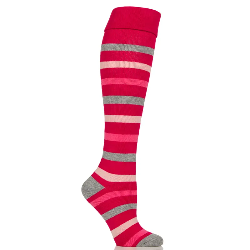 Sockshop Wild Feet Knee High Ladies Welly Boot Socks - Pink