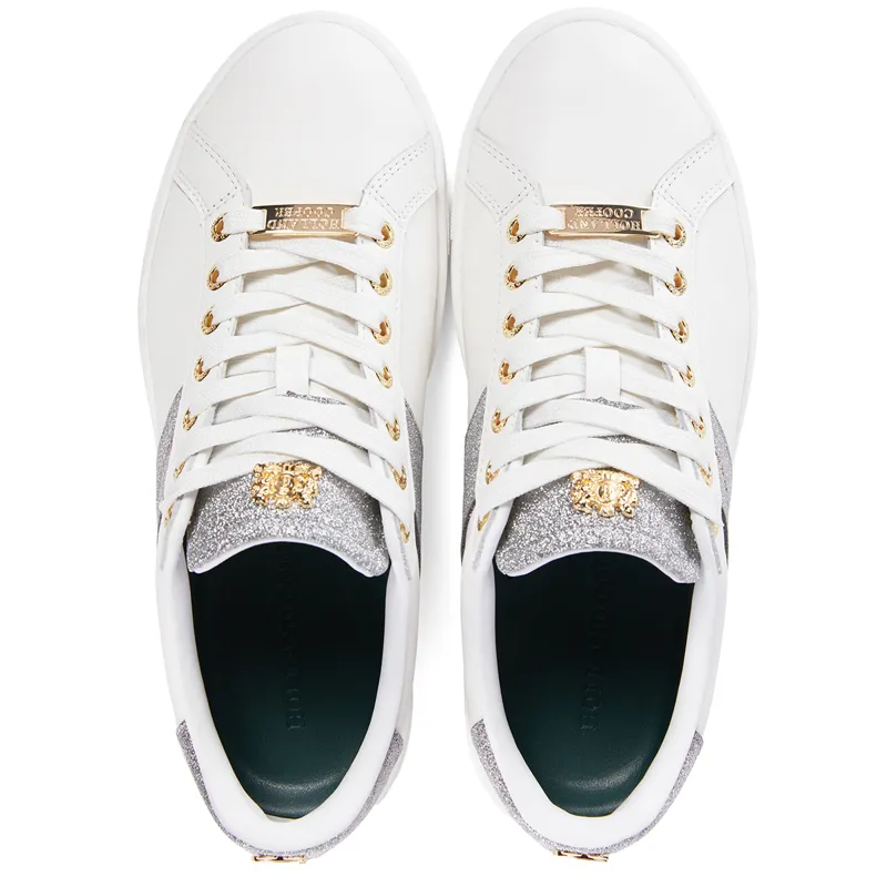Holland Cooper Knightsbridge Ladies Court Trainers  - Silver Crystal-1