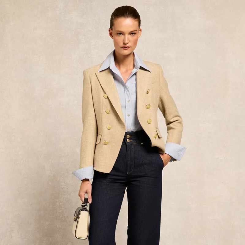 Holland Cooper Knightsbridge Ladies Blazer - Oatmeal-5