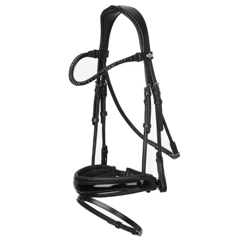 LeMieux Kudos Patent Rolled Dressage Bridle - Black