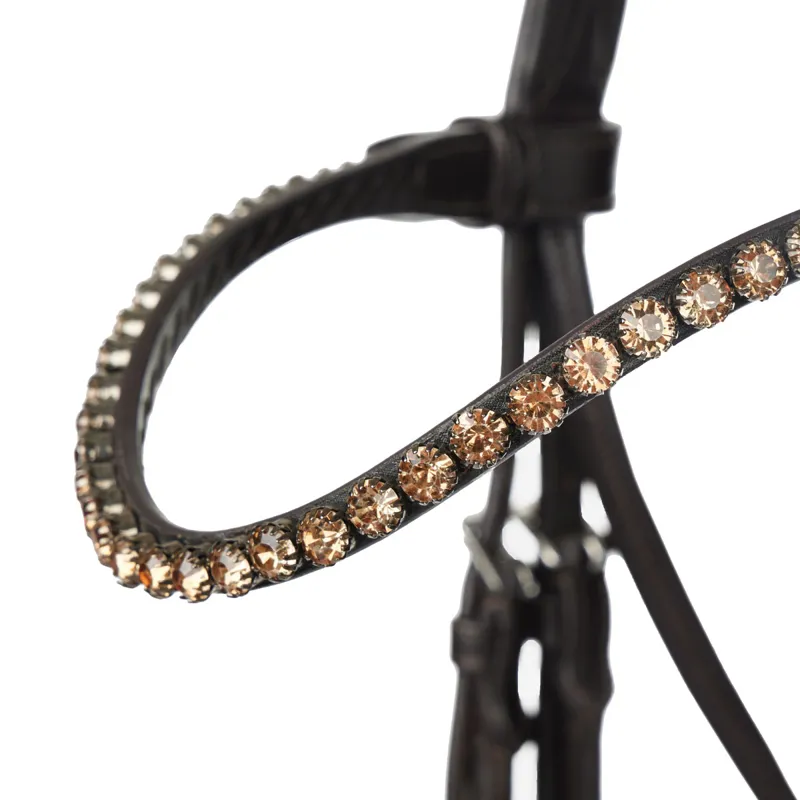 LeMieux Kudos Patent Rolled Dressage Bridle - Brown-3