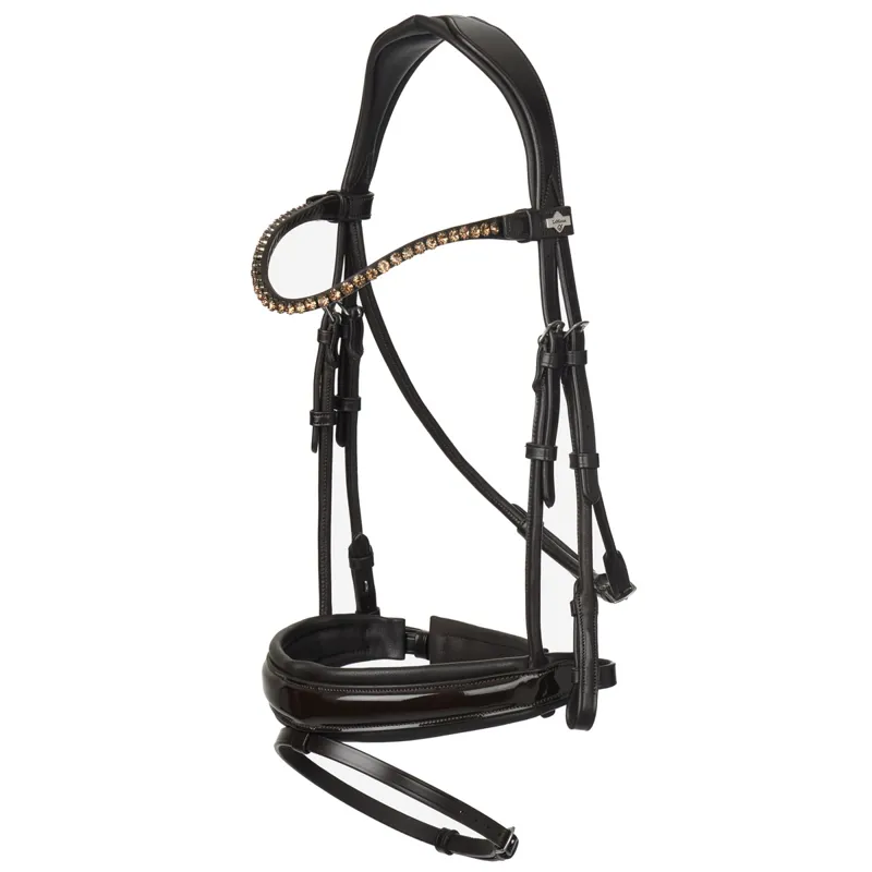 LeMieux Kudos Patent Rolled Dressage Bridle - Brown