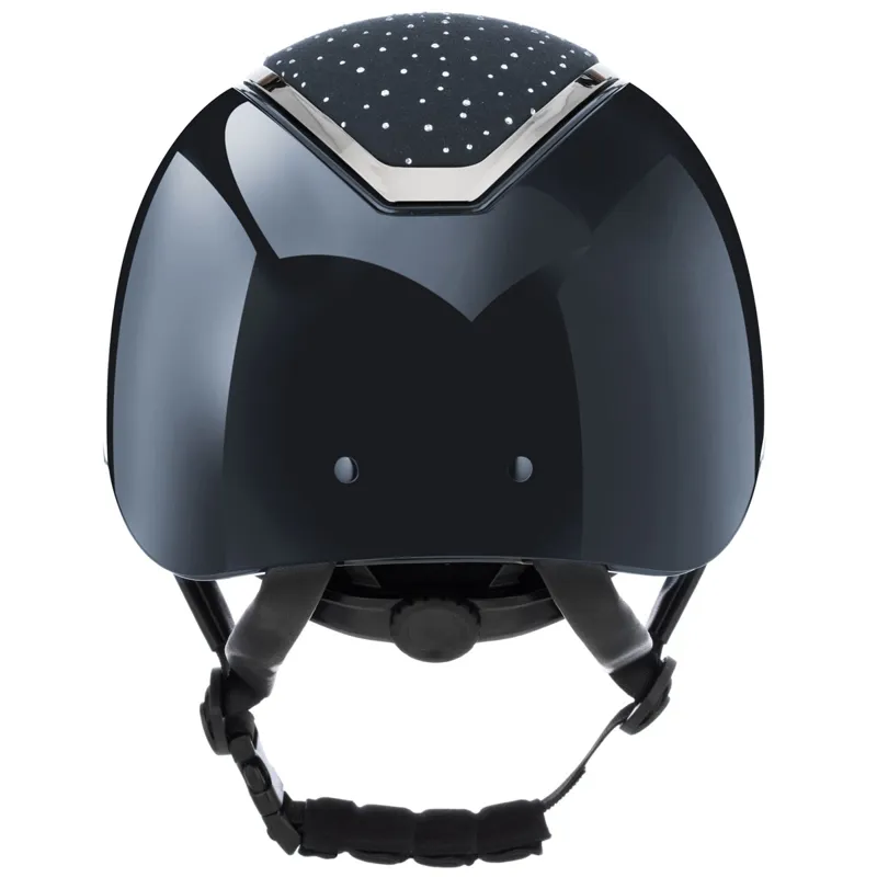 Charles Owen EQx Kylo Crystal Riding Hat - Navy Gloss/Silver Crystal-1