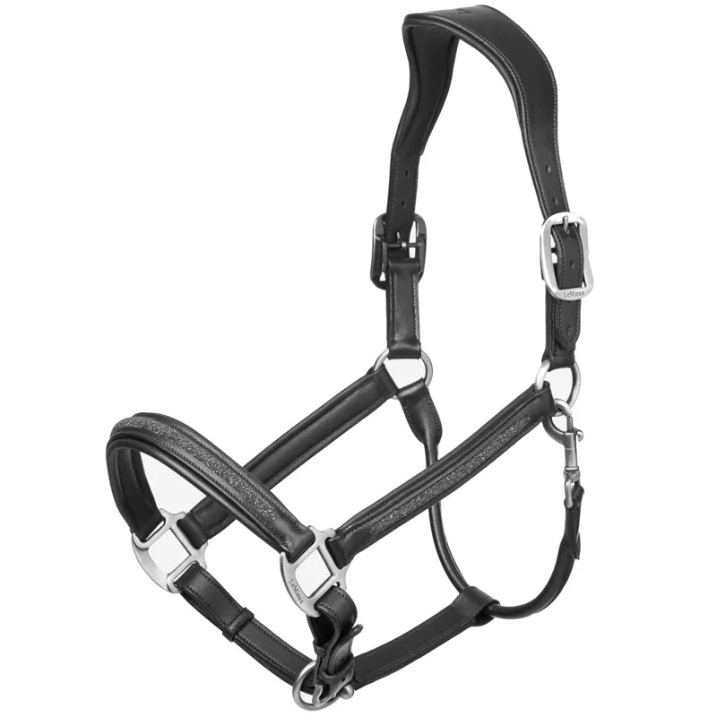 LeMieux Leather Crystal Headcollar - Black 