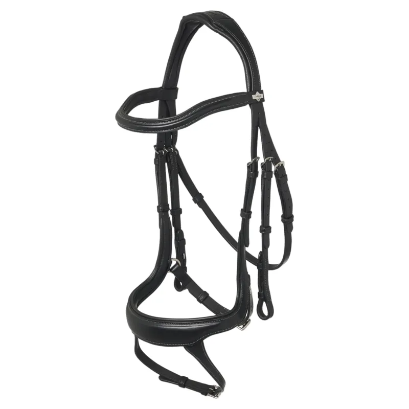 LeMieux Arika Anatomic Split Noseband Bridle - Black/Silver-1