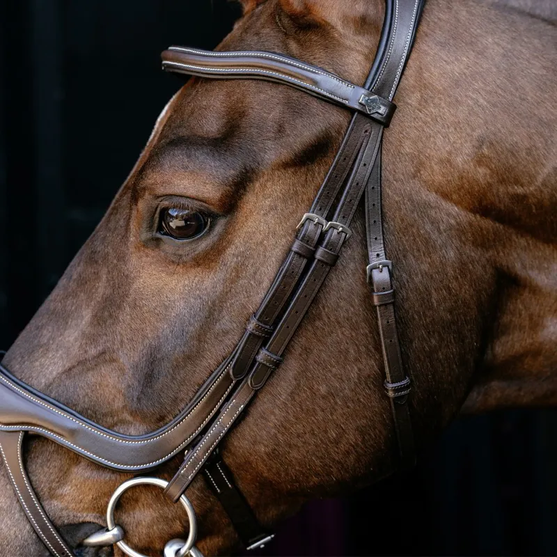 LeMieux Arika Anatomic Split Noseband Bridle - Brown/Silver-3