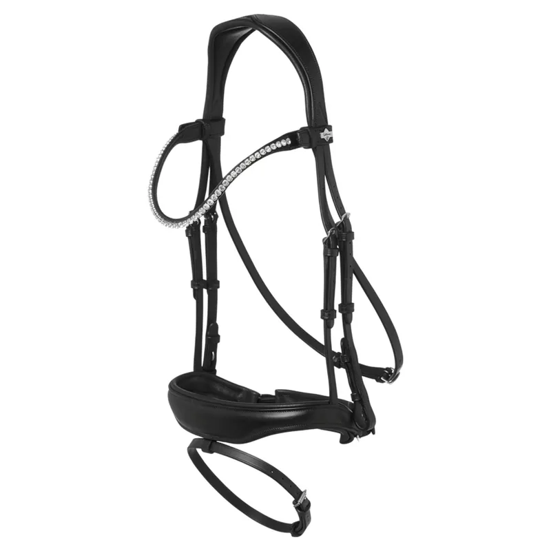 LeMieux Kudos Anatomical Dressage Bridle - Black/Silver-1