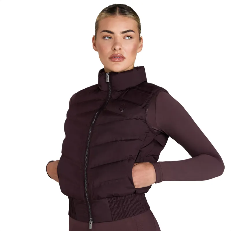 Aztec Diamond Lightweight Ladies Gilet - Deep Mauve-8