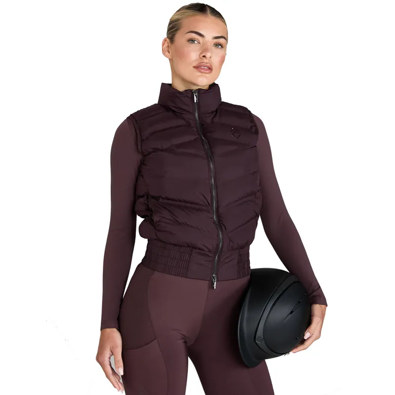 Aztec Diamond Lightweight Ladies Gilet - Deep Mauve-11