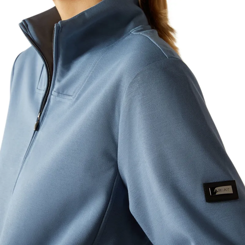 Ariat Montadale 1/2 Zip Womens Pullover - China Blue-3
