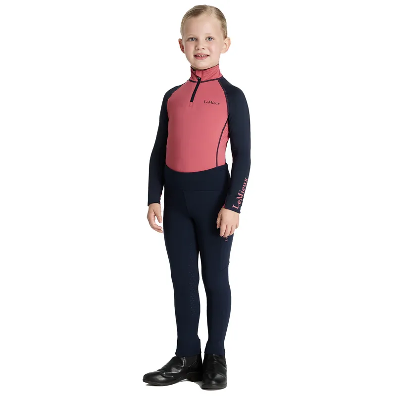 LeMieux Mini Nora Brushed Pull On Junior Riding Tights - Navy-4