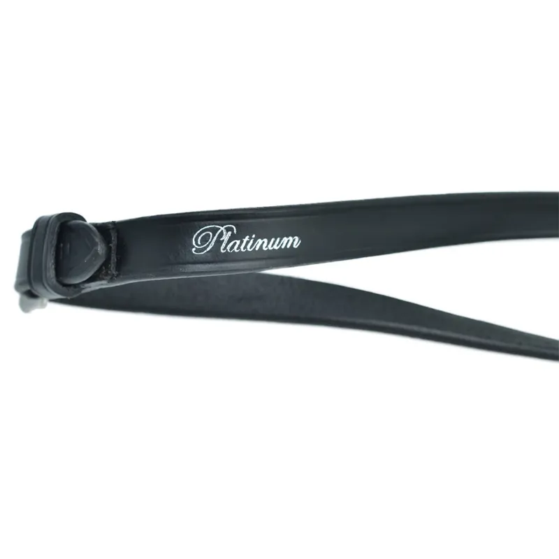 Dever Platinum Raised Dressage Reins - Black-2