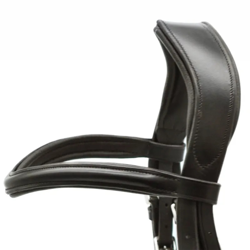 Dever Platinum Padded Shaped Raised Browband - Brown-2