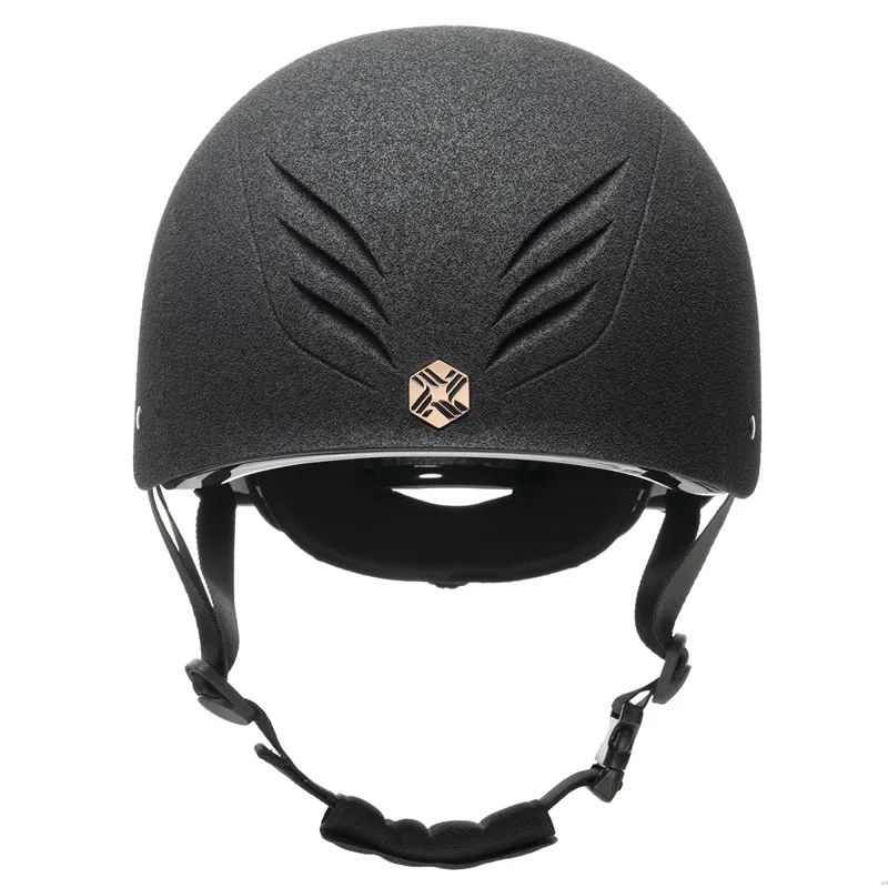 Charles Owen EQx Phoenix Skull Riding Hat - Black/Rose Gold-1