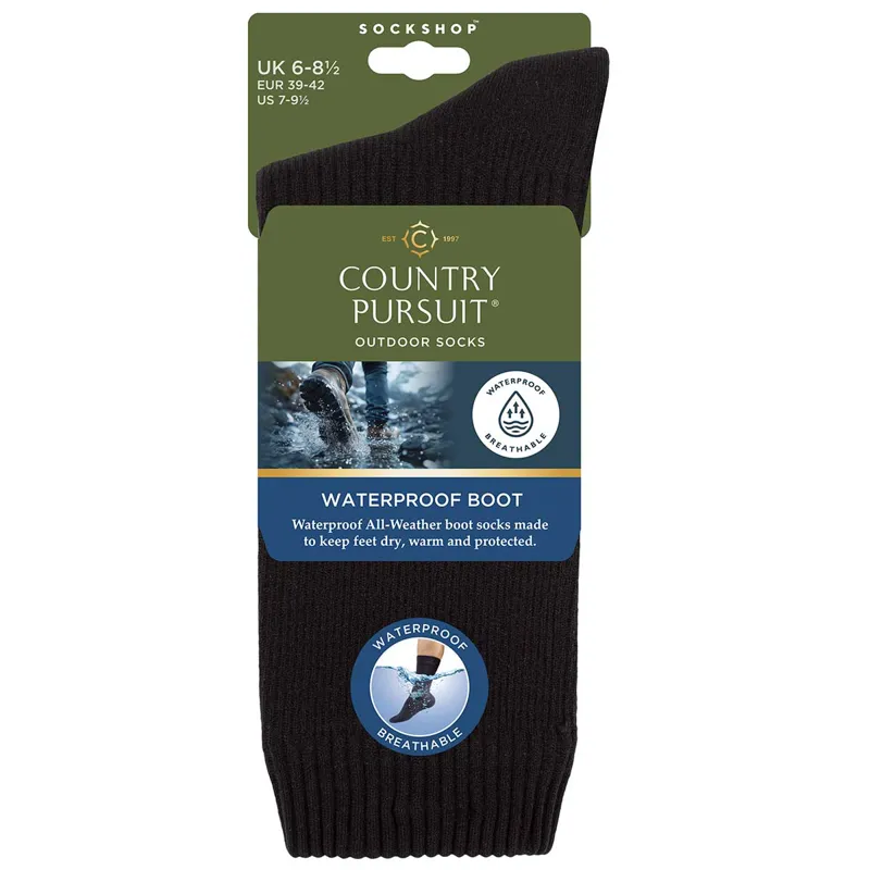Country Pursuit Mens Waterproof Socks - Black