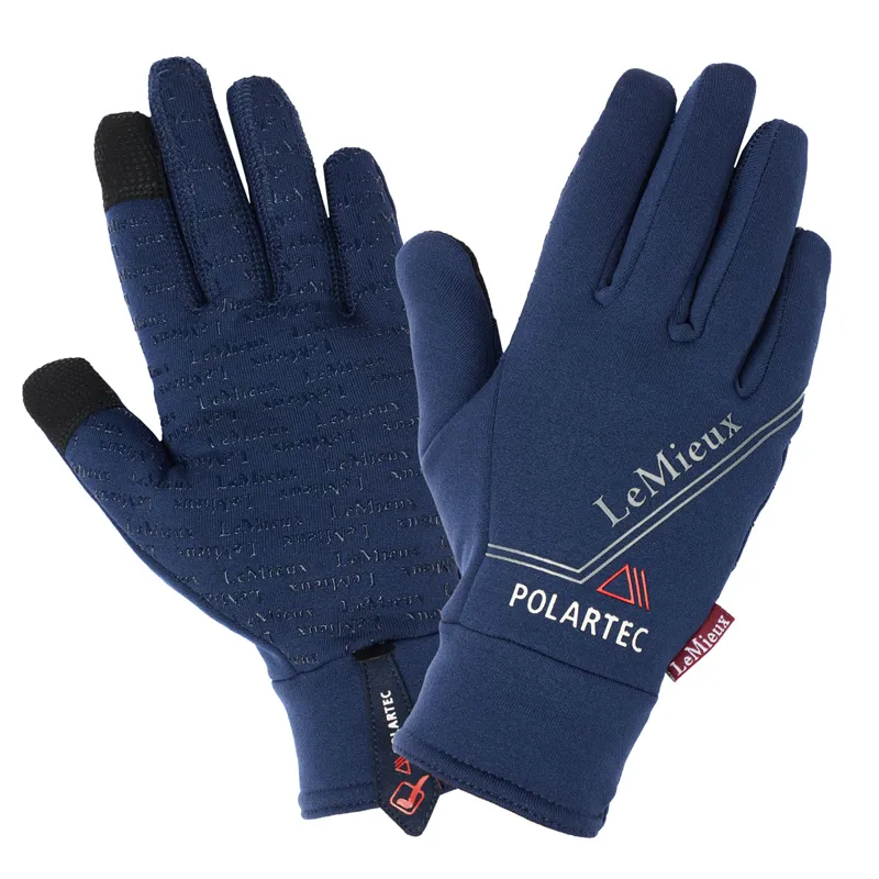 LeMieux Polartec Adults Winter Riding Gloves - Navy 